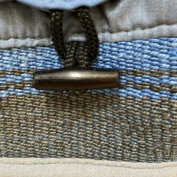 Southwest BoHo Blue Gray Saddle Blanket Lined Crossbody Handbag Small Tote - Picture 4 of 12